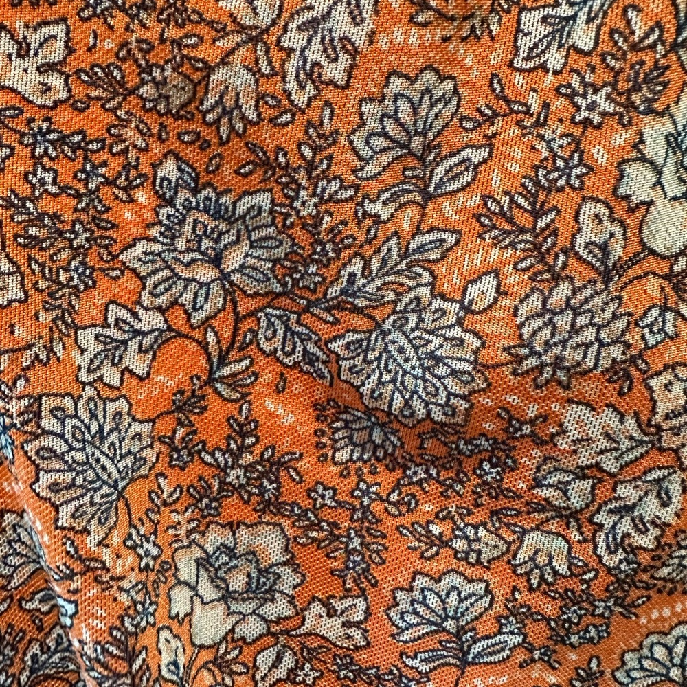 Smocked Waist Floral Maxi Dress in Orange Size Large - Picture 5 of 6